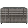 Grauer vidaXL Couchtisch aus Polyrattan mit Glasplatte, Teil des Garten-Lounge-Sets.