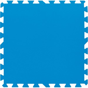 Blaue Flowclear Pool Bodenschutzmatte, 50x50 cm, 9er Set. Stecksystem für flexiblen Pool Schutz.