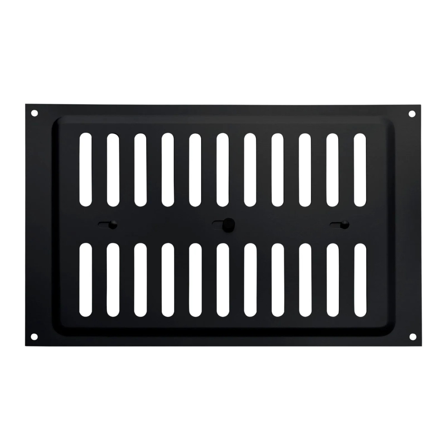 SOTECH Edelstahl Lüftungsgitter Oval 260 x 165 mm Schwarz mit Schiebeverschluss Verschließbar