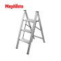 Mephisto Aluminium Klappleiter mit 3 Stufen, max. 150 kg Tragkraft. Haushaltsleiter für Innenräume.
