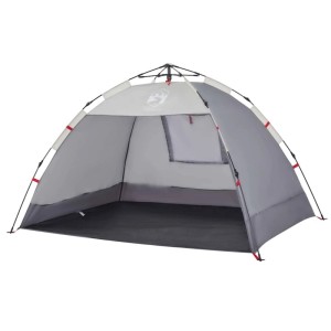 vidaXL Strandzelt 2 Personen Grau Quick Release Wasserdicht 4005298