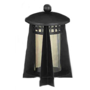 Schwarze, matte Moll Grablampe aus Stahl mit Glaszylinder, Ø 14 cm.