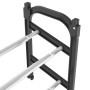 vidaXL Schuhregal mit 2 ausziehbaren Ablagen in Schwarz und Silber. Detailansicht des robusten Aluminium-Schuhständers.