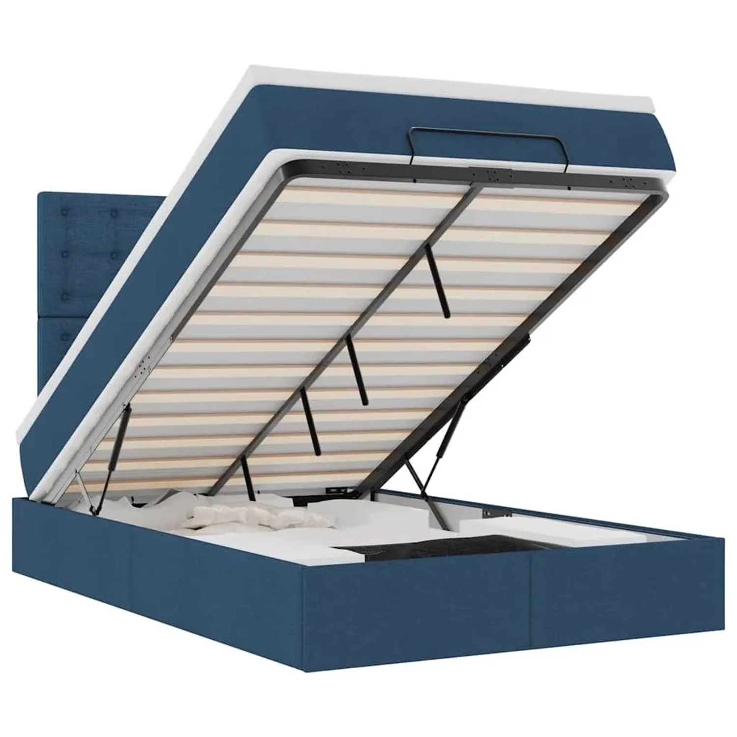 vidaXL Ottoman-Bett mit Matratze Blau 120x190 cm Stoff 3313312