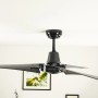 Schwarzer Pepeo Industrie Deckenventilator Vourdries, 142 cm Durchmesser. Geeignet für Industrie, Gewerbe und Wohnbereich.