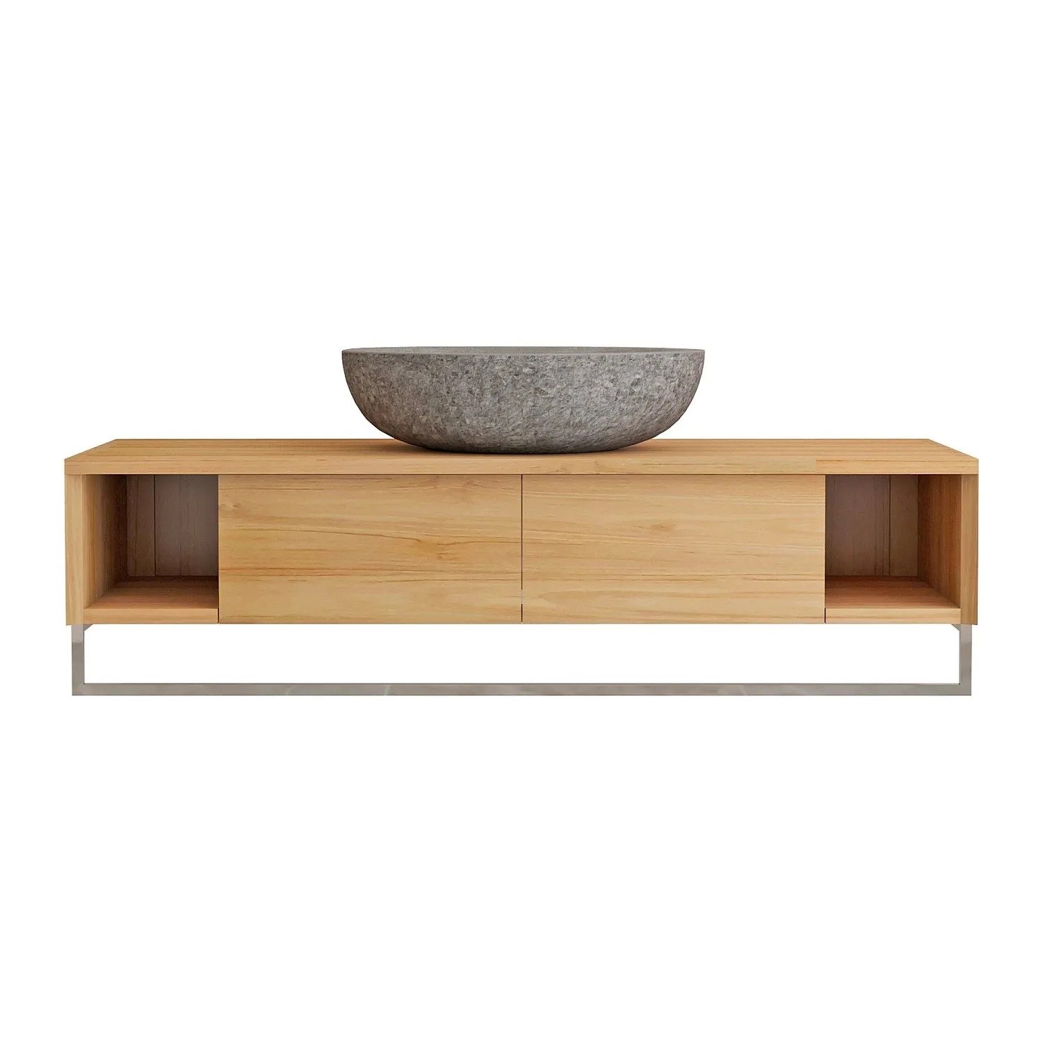 Vente-unique Einzelwaschtisch Kupang Naturfarben Hell 120 cm