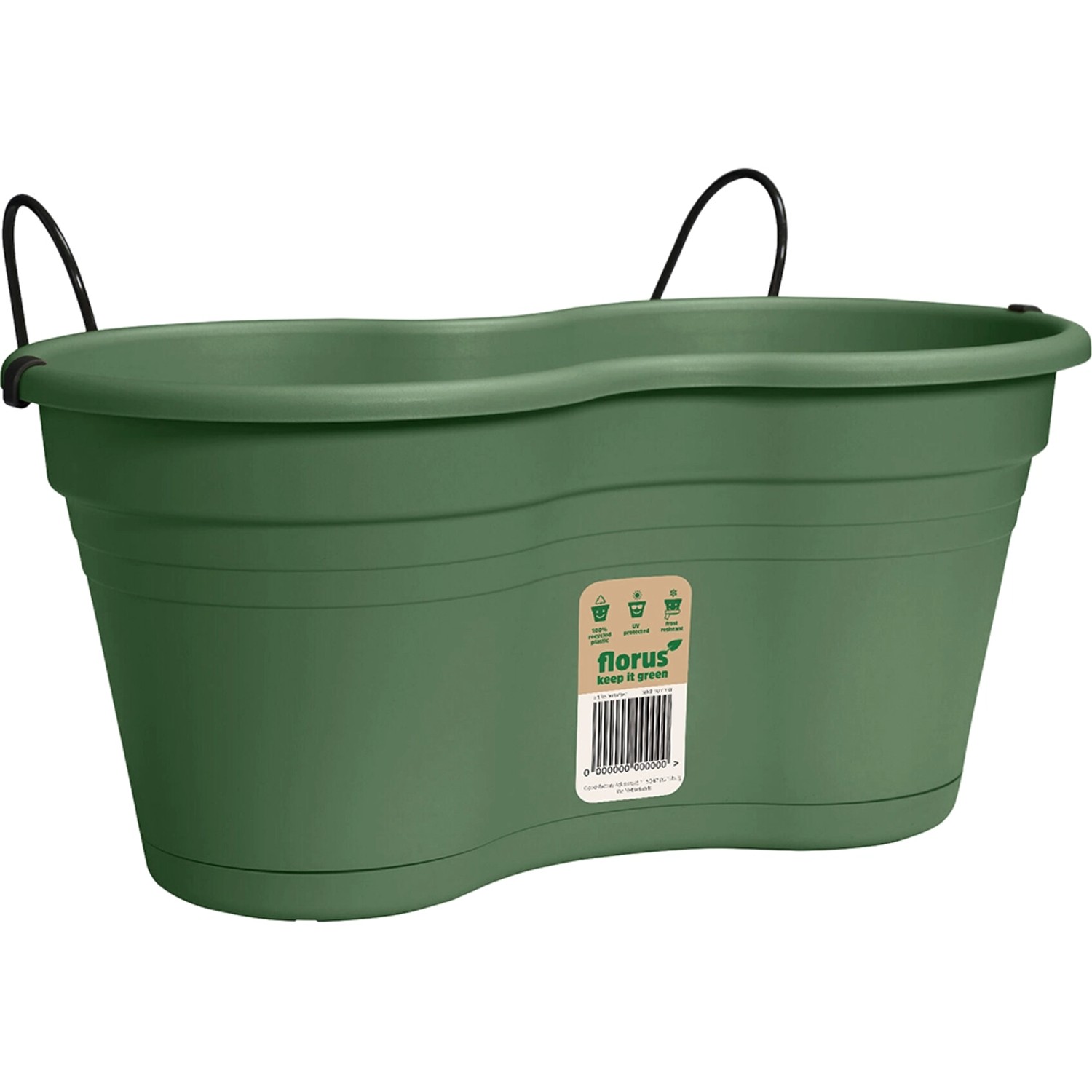 Florus BalkonBlumenkasten mit Halterung Grün 37 cm kaufen bei OBI