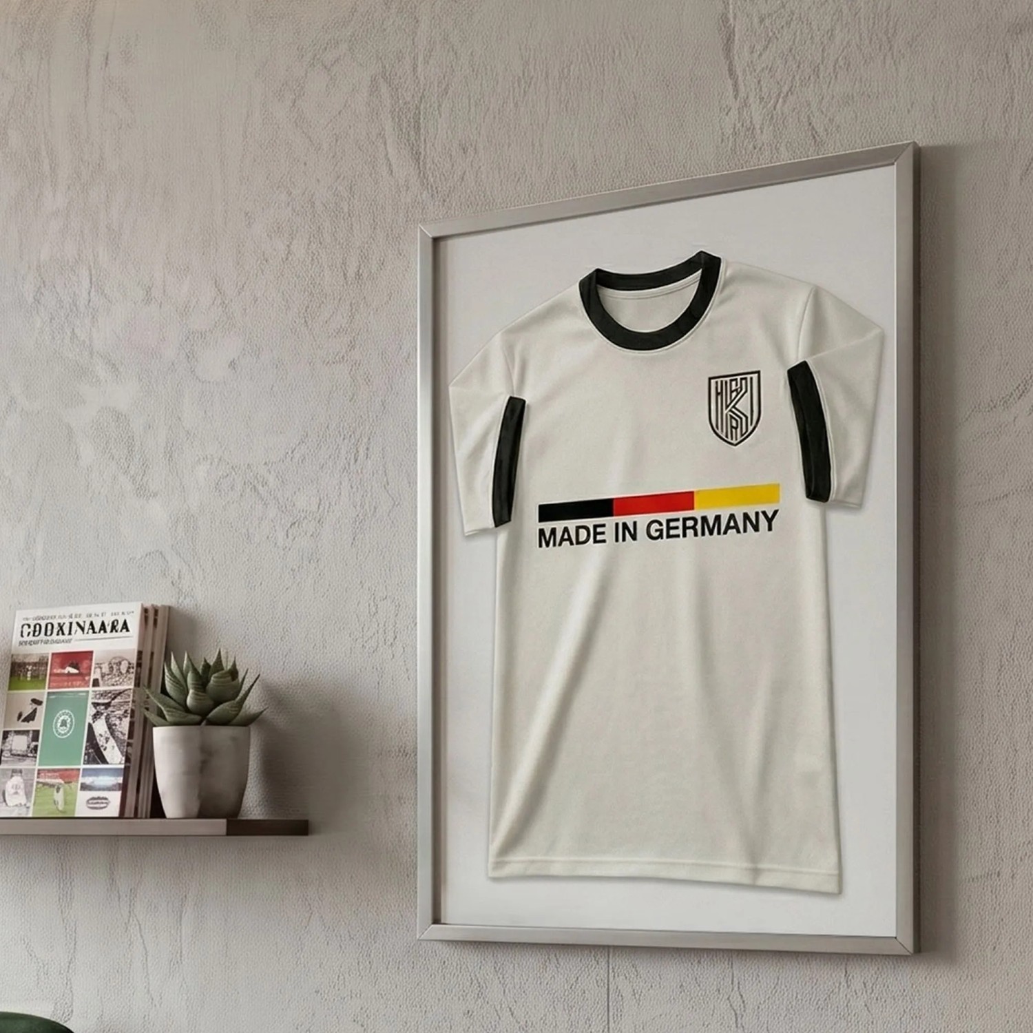 K-Möbel Echtholz Trikot Rahmen 50x70 cm Silber für Kindertrikots & Fan Shirts
