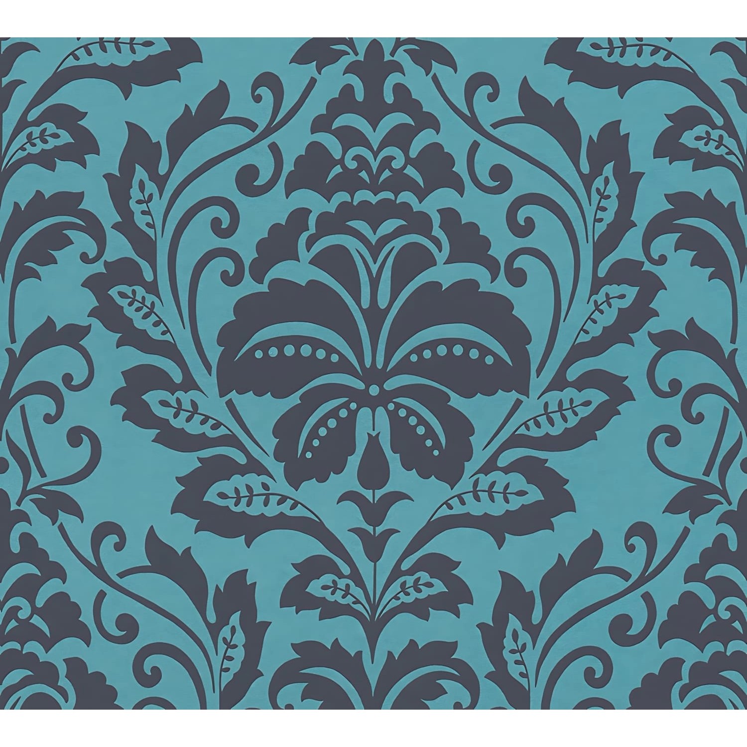 PROFHOME 369105-GU Barock Tapete Barock glänzend Blau Schwarz Grau 0,53 m x günstig online kaufen