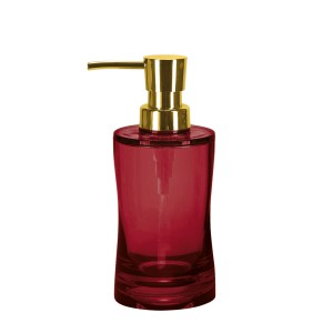 Burgunderroter Kleine Wolke Seifenspender Golden Fortune mit goldenem Spenderkopf.