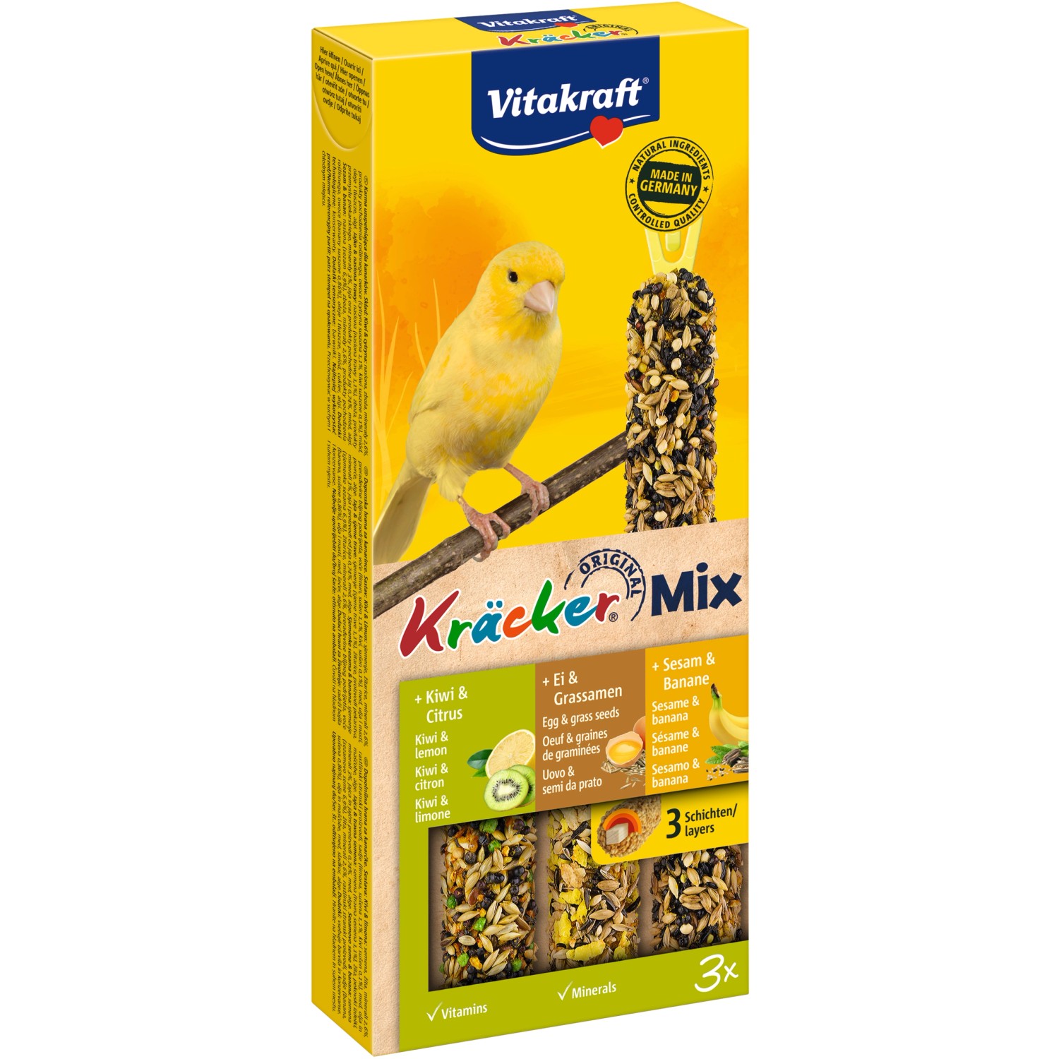 Vitakraft Kräcker Mix Ei/Kiwi/Banane 3 Stück / 80 g