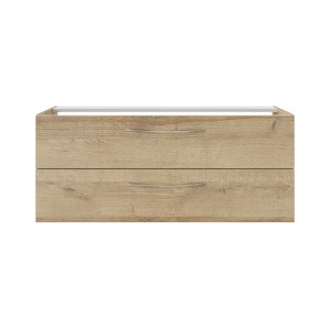 Pelipal Waschtischunterschrank Serie 4035, Riviera Eiche-Oxid Hellgrau, mit zwei Schubladen.