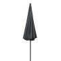 Geschlossener, anthrazitfarbener Doppler Balkonschirm Sunline Ø 200 cm mit Knickfunktion.