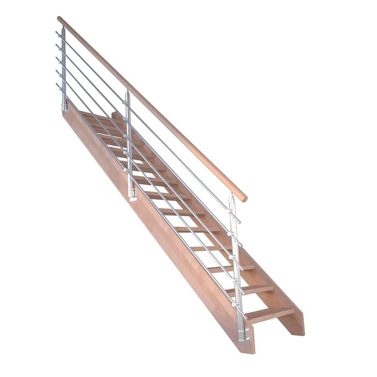 Treppe Mykonos Buche Gerade Design-Geländer-Edelstahl FSC® günstig online kaufen