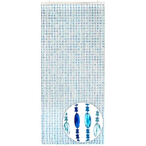 Kobolo Türvorhang OCEAN blau, 72 Stränge, 90x200 cm, Dekoartikel für Insektenschutz.