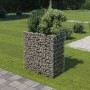 VidaXL Gabionen-Hochbeet aus Stahl, gefüllt mit Steinen, im Garten.