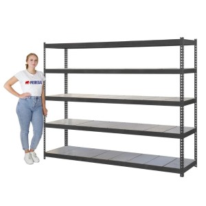 PROREGAL Schwerlastregal Metal Yeti, 200x120x45 cm, anthrazit, mit 5 Böden und einer Traglast von 400 kg pro Boden.