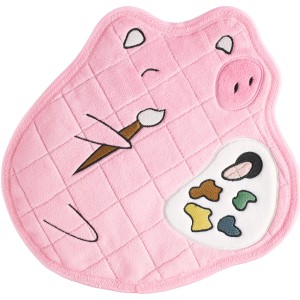 Rosa Hunter Hundespielzeug Koloa Pigasso, Schwein mit Malpalette, 24 cm.