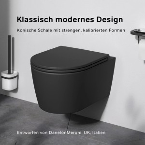AM.PM WC-Set, Wand-WC mit Vorwandelement und Drückerplatte, Schwarz