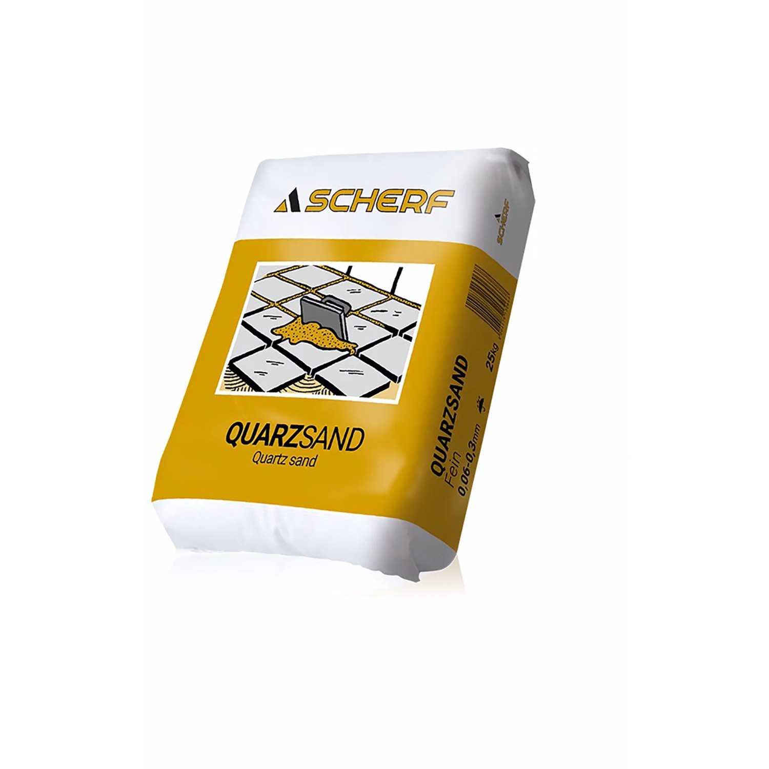 Sack Quarzsand Fein Beige, Körnung 0,06-0,3 mm, 25 kg, für Bau, Haus und Hobby.
