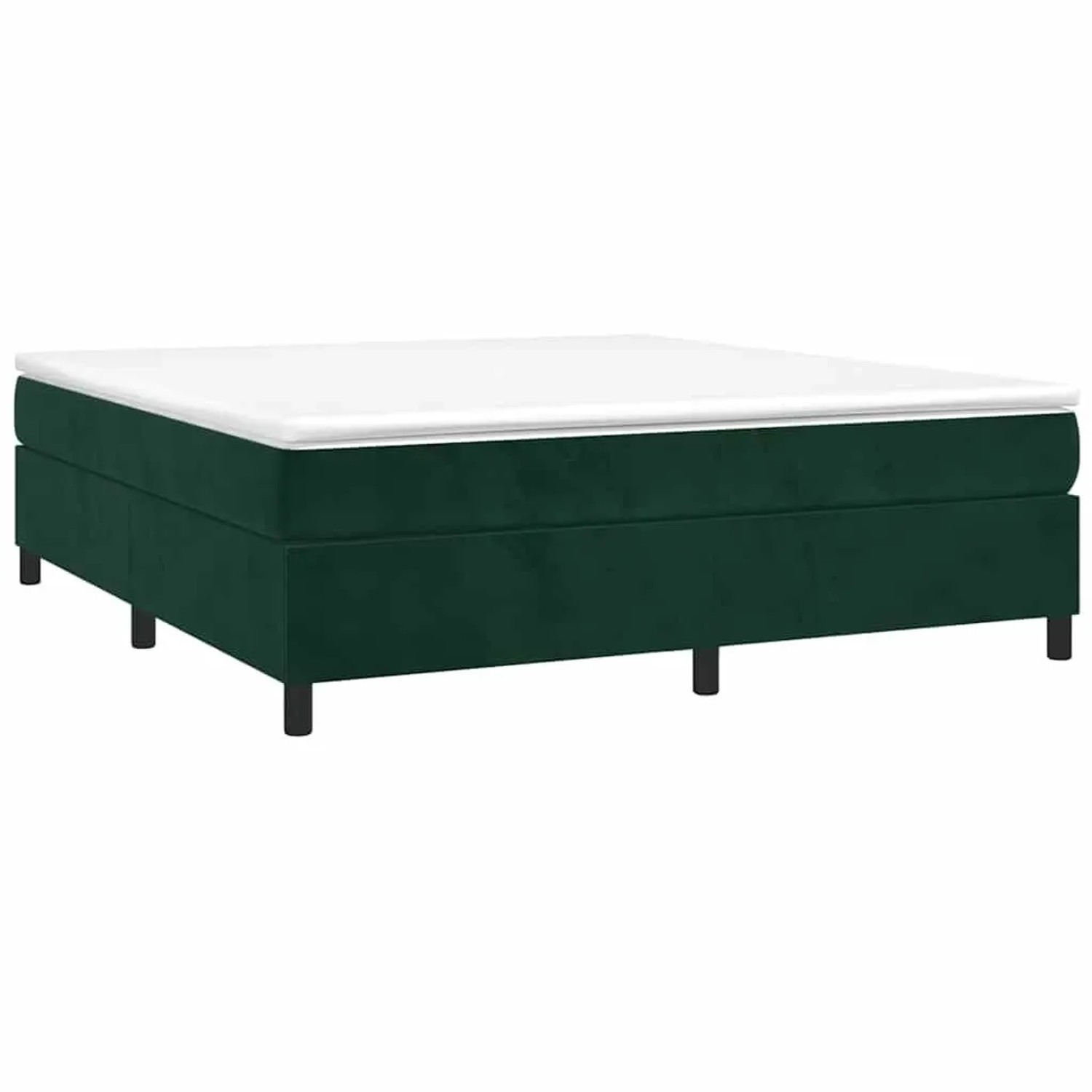 vidaXL Boxspringbett mit Matratze Dunkelgrün 180x200 cm Samt 3144696 günstig online kaufen