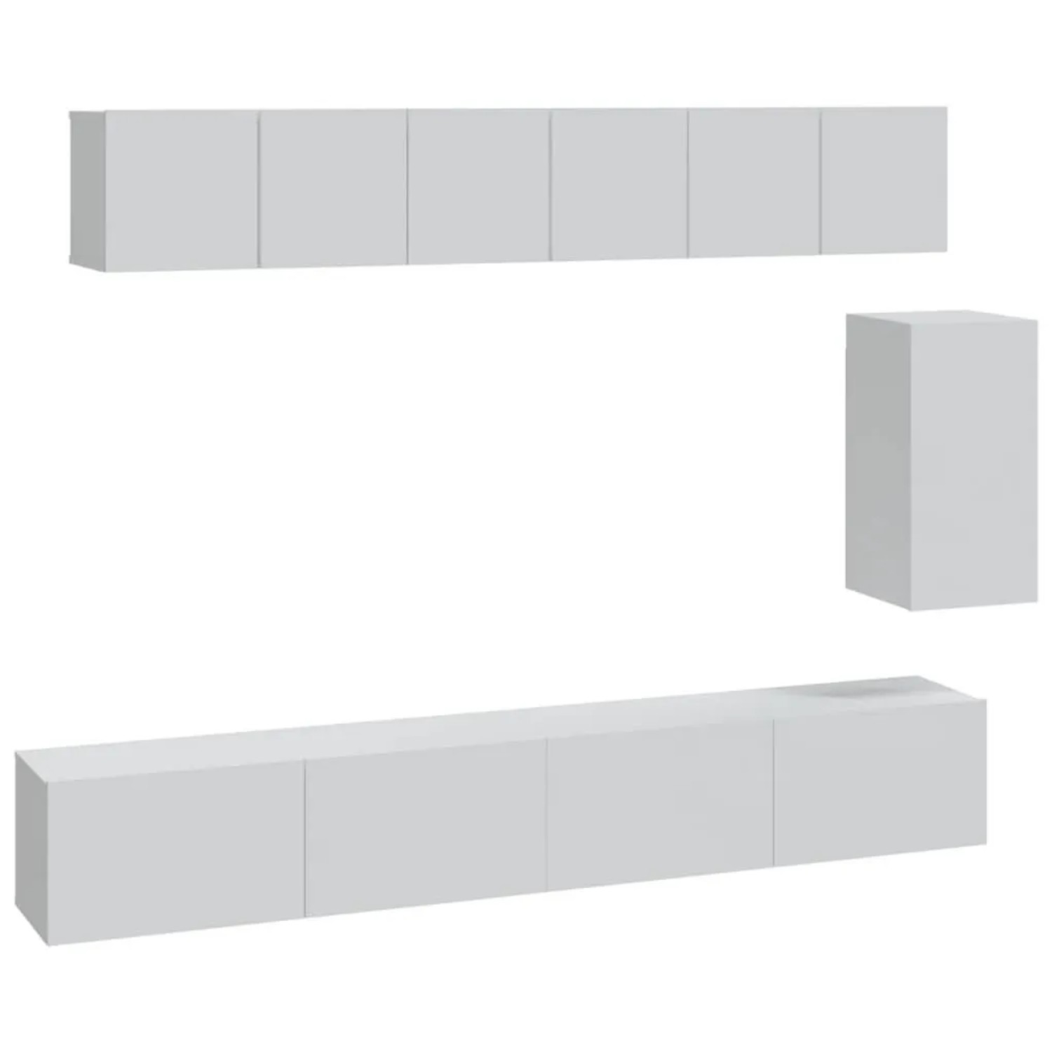vidaXL 6 Tlg TV-Schrank-Set Weiß Holzwerkstoff 3114614