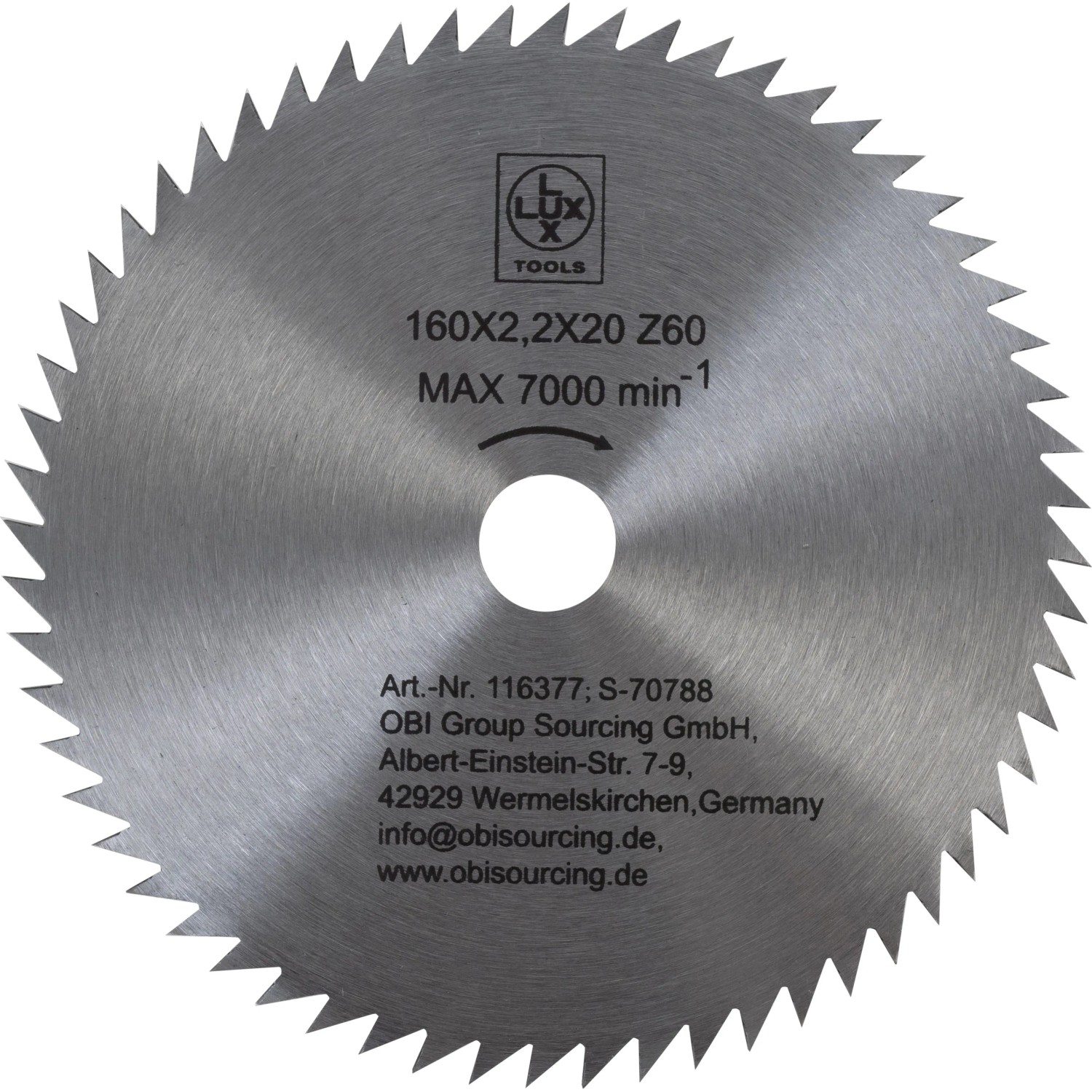 LUX-TOOLS Kreissägeblatt 160 mm x 20 mm