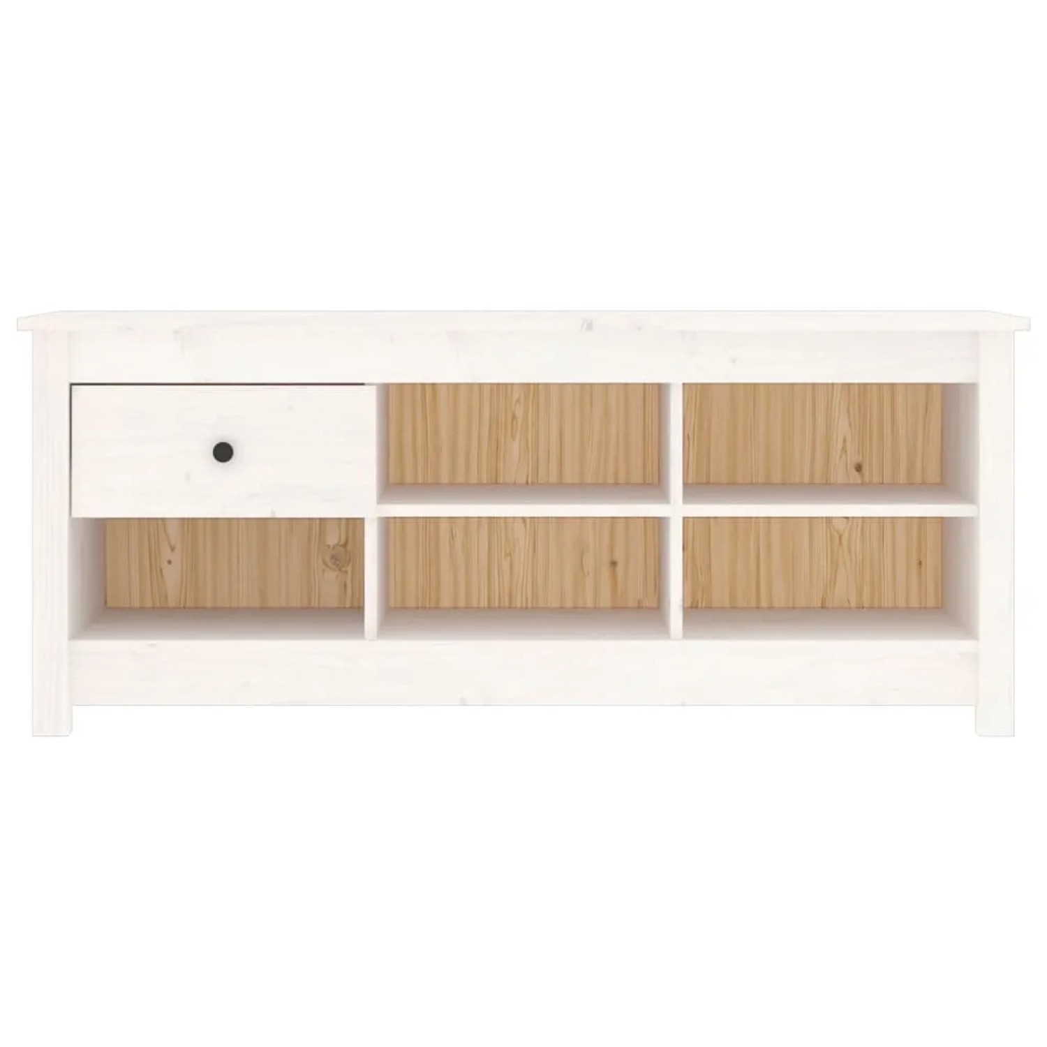 vidaXL Schuhschrank Weiß 110x38x45,5 cm Massivholz Kiefer 814595_3