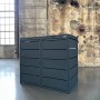 Anthrazitfarbene Mülltonnenbox für 4 Tonnen (240L) aus verzinktem Stahl. Metall Mülltonnenverkleidung.