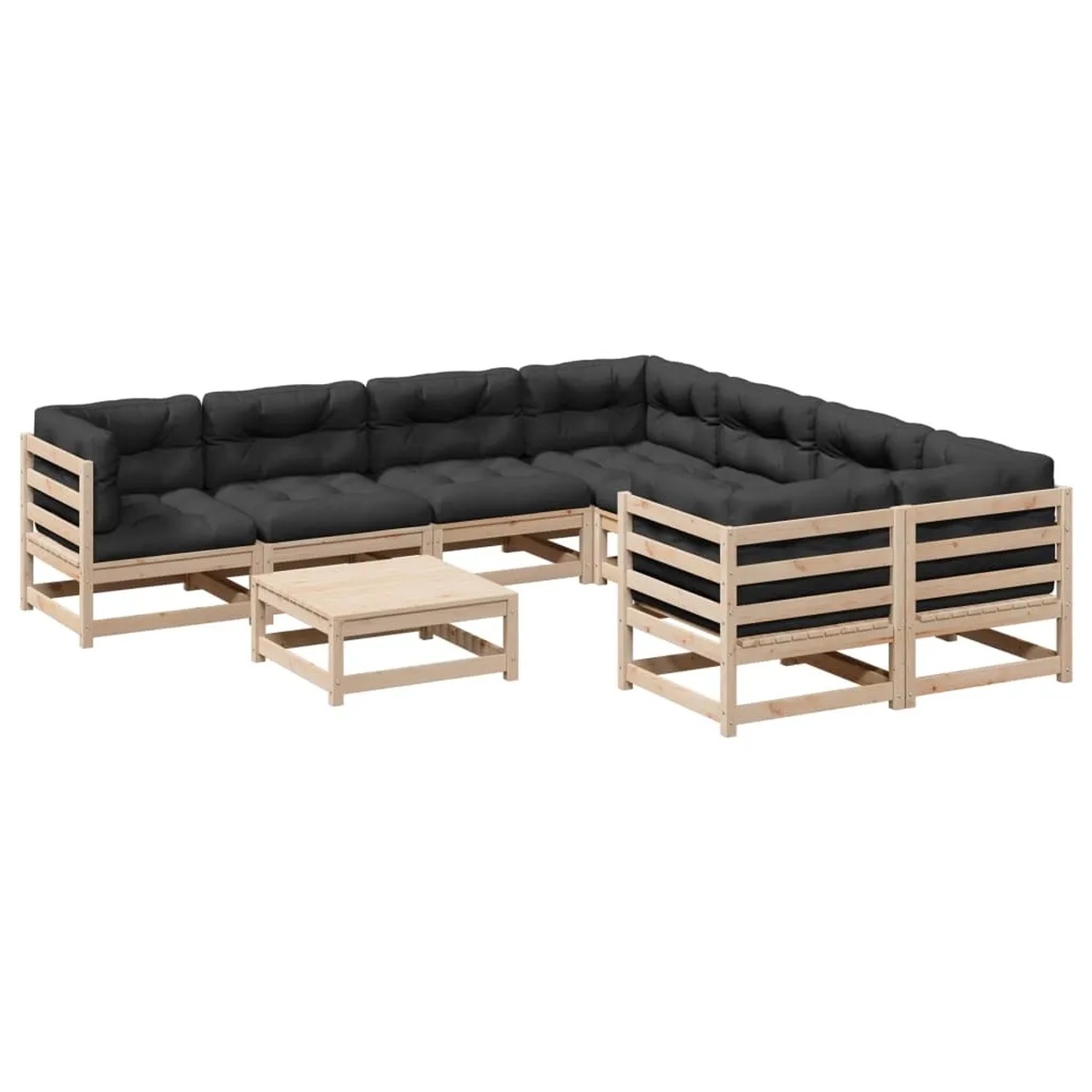 vidaXL 9-Tlg Garten-Sofagarnitur mit Kissen Massivholz Kiefer 3299370 günstig online kaufen