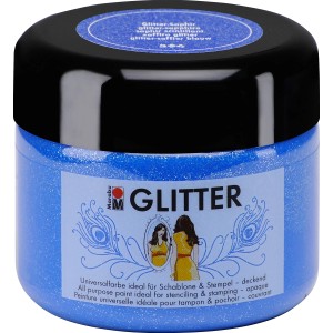 Marabu Glitterfarbe Saphir, 225ml, für Wand-Akzente und kreative Projekte.