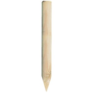 Mini-Palisade, druckimprägniert, Ø 8 cm, 75 cm lang, aus hellem Holz, für Beeteinfassung.