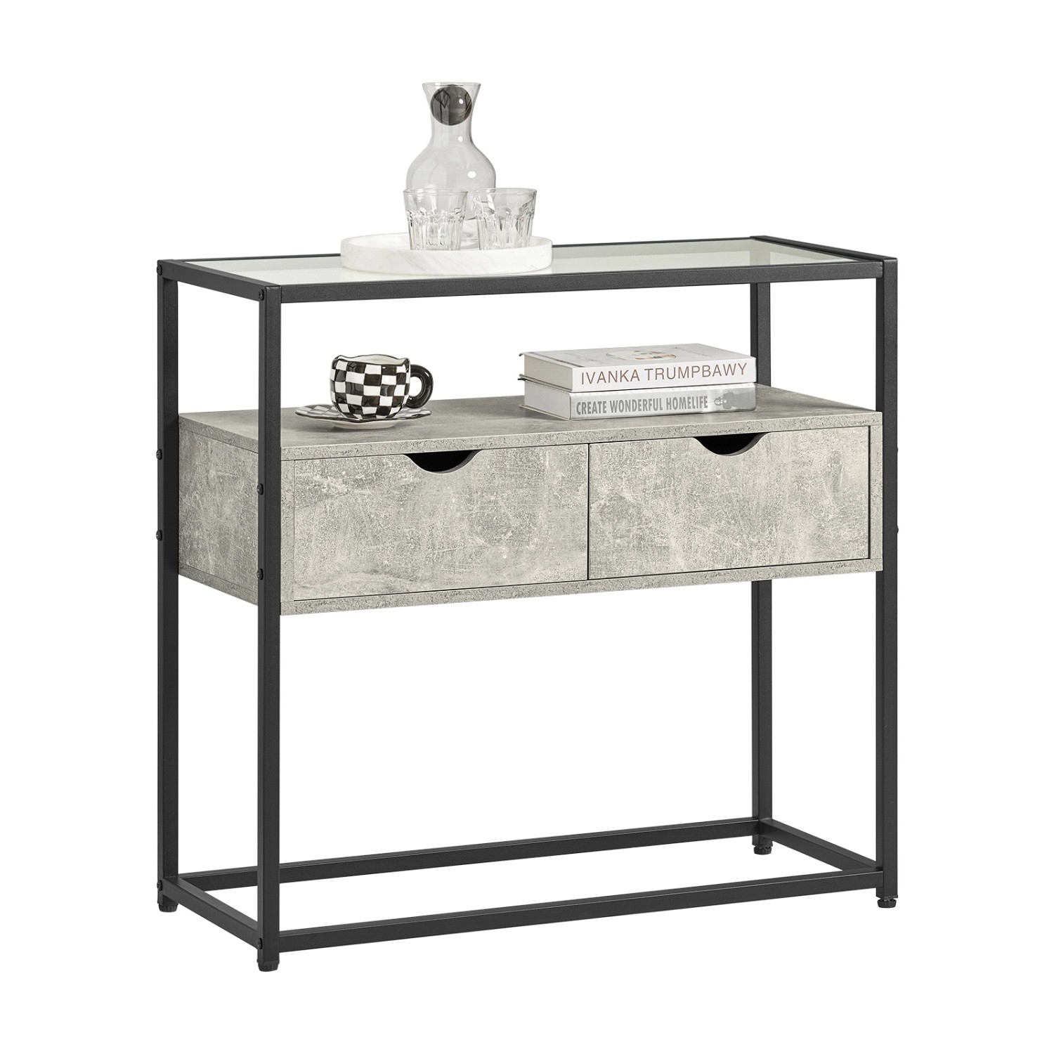 SoBuy Konsolentisch Sideboard Beistelltisch Dekotisch Hellgrau FSB54-HG günstig online kaufen