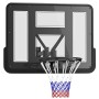 SPORTNOW Basketballkorb: schwarze bruchsichere Rückwand, Stahlrahmen, farbiges Netz. Ideal für Wandmontage.