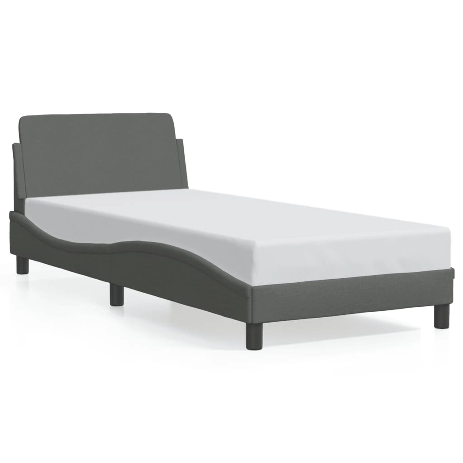 vidaXL Bettgestell mit Kopfteil Dunkelgrau 90x200 cm Stoff Modell 41957705 günstig online kaufen