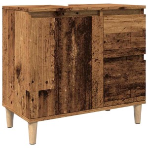 vidaXL Waschbeckenunterschrank Altholz-Optik 65x33x60 cm Holzwerkstoff 857120