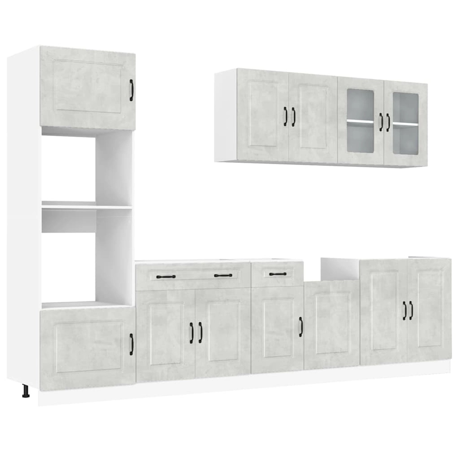 vidaXL 7-Tlg Küchenschrank-Set Kalmar Betongrau Holzwerkstoff 3314735 günstig online kaufen
