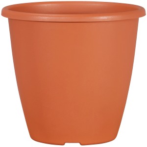 Geli Blumentopf Nevada, Ø 17 cm, Terrakotta-farbener Kunststoff-Blumenkübel für Innen und Außen.