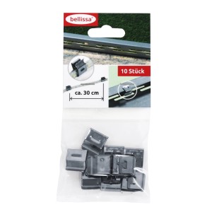 Bellissa Kabelclips für Rasenkante Highlight, 10er-Pack zur Befestigung von Lichtschläuchen.