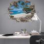 Komar Deko-Sticker Break Out mit Strandmotiv, 50x70 cm. Wandtattoo mit Durchbruch-Optik.