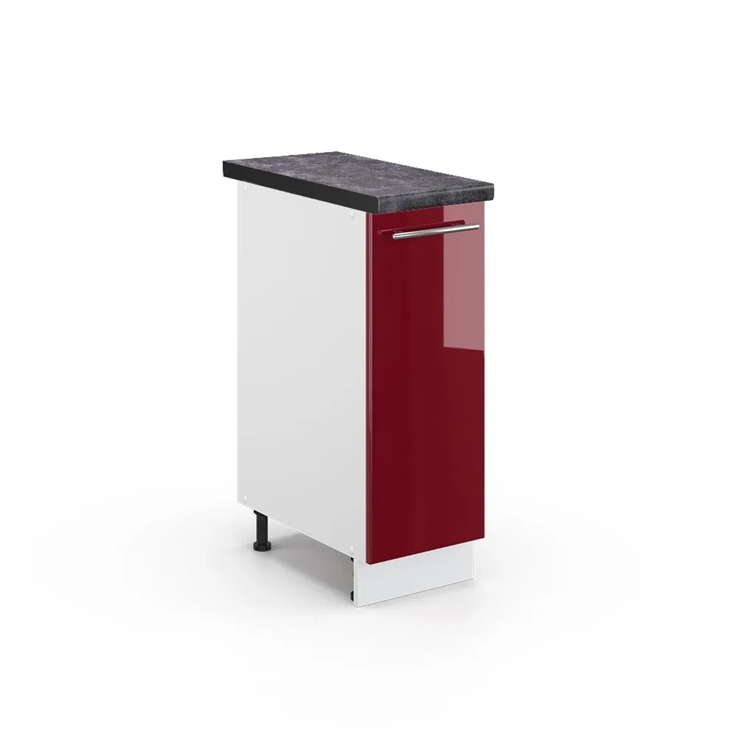 Vicco Apothekerschrank Fame-Line Bordeaux Hochglanz Weiß 30 cm AP Anthrazit