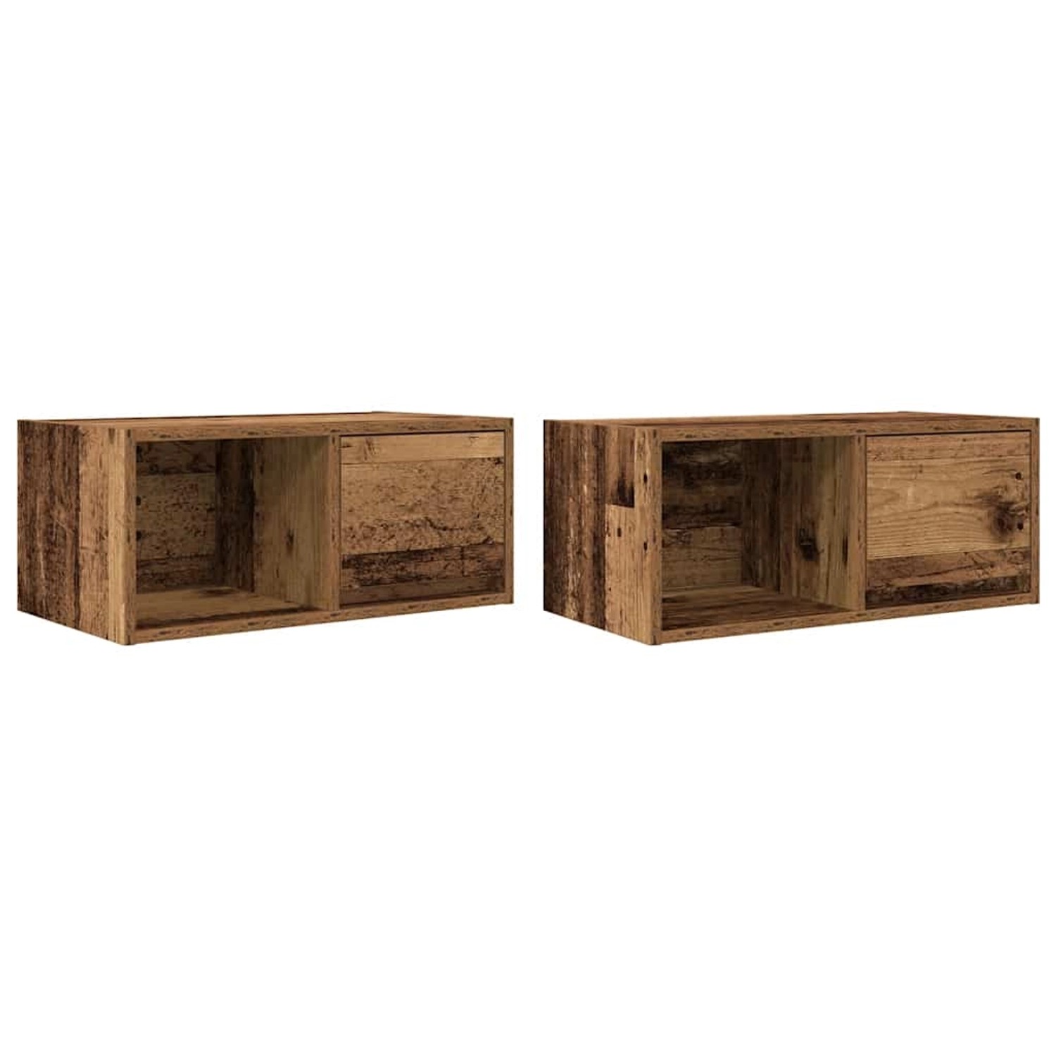 vidaXL TV-Schränke 2 Stk Altholz-Optik 60x31x25,5 cm Holzwerkstoff 861451