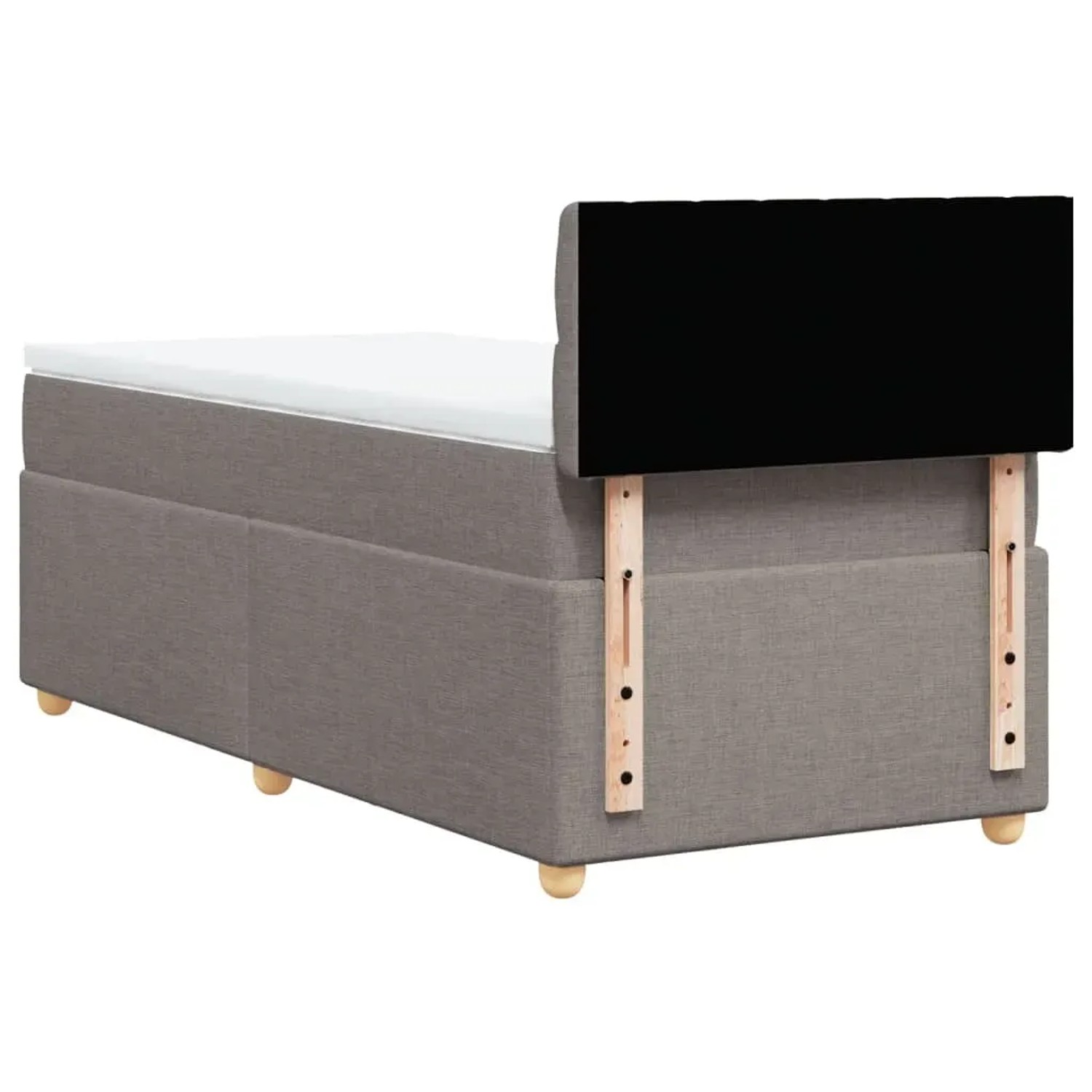 vidaXL Boxspringbett Taupe 90x190 cm mit Matratze und Kopfteil.