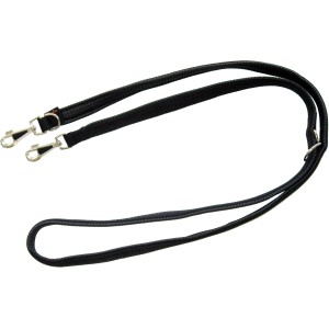Schwarze, 2 m lange Heim Hundeleine aus Gurtband, 20 mm breit und gefüttert.