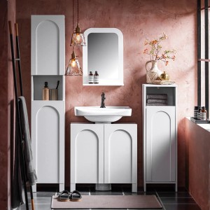 SoBuy Spiegel Wandspiegel Badspiegel mit Ablage Weiß BHT ca. 38x54x9cm BZR162-W