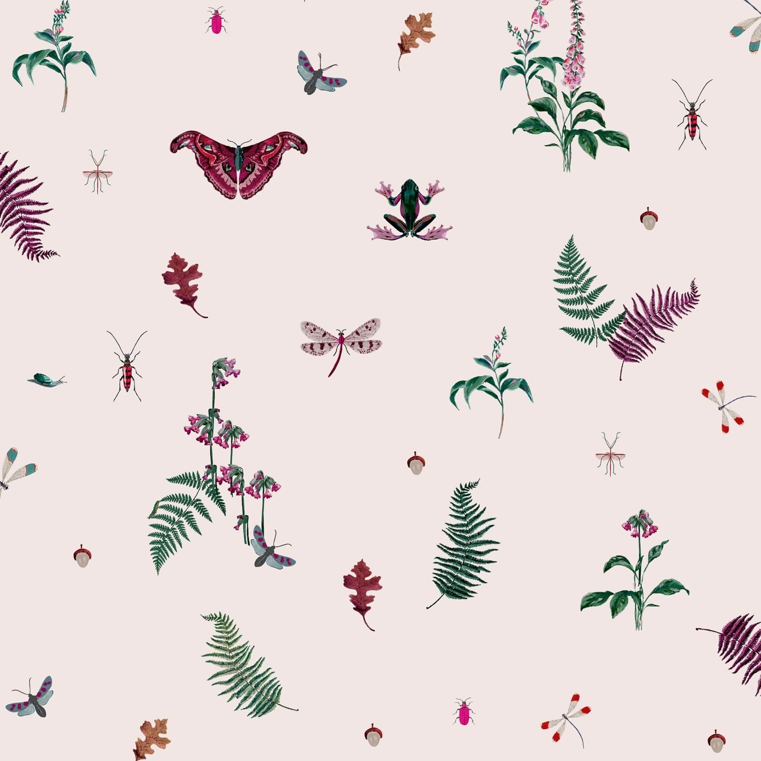 Joules Vliestapete Midnight Beasts Blush Crème Mehrfarbig FSC®
