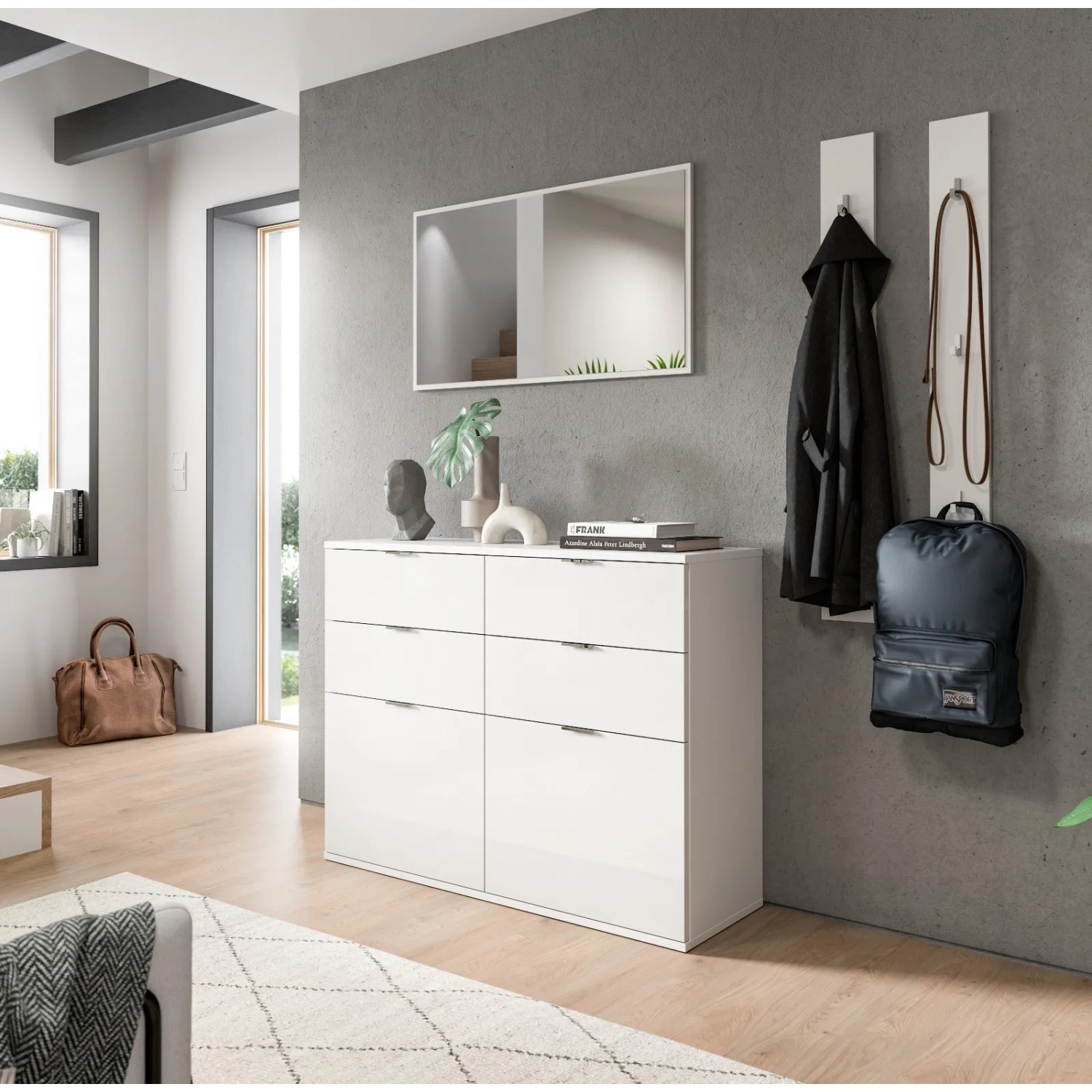Inn.Furn Garderobenpaneel Set in Weiß 115 cm SystemX_3
