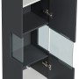 Posseik Bad Hochschrank Limes, Grafit, 150cm, mit Glaselement und offenen Türen.