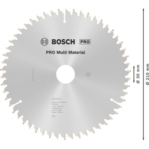 Bosch Kreissägeblatt Multi Material, Ø 210 mm, 54 Zähne. Für präzise Schnitte in Holz, Metall & Kunststoff.
