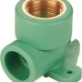 Grüne PPR-Wandscheibe DN 20 x 18,6 mm mit Messinggewinde für Sanitärinstallationen.